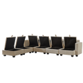 113.5'' Modular Sectiona Corduroy Sofa, Sectional Couches For Living Room U Shaped Sectional Couch With Storage Ottoman, 6 Seats Convertible Sectionals With Chaise Beige Corduroy 3 Seat