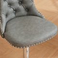 Swivel Pu Leather Barstools Adjusatble Seat Height From 25 33 Inch, Chrome Base Bar Stools With Backs Comfortable Tufted For Home Pub And Kitchen Island, Beige,Set Of 2,1512Gy Grey Dining Room American Design Bar Stools Wing Back Set Of 2 Foam Pu Leather
