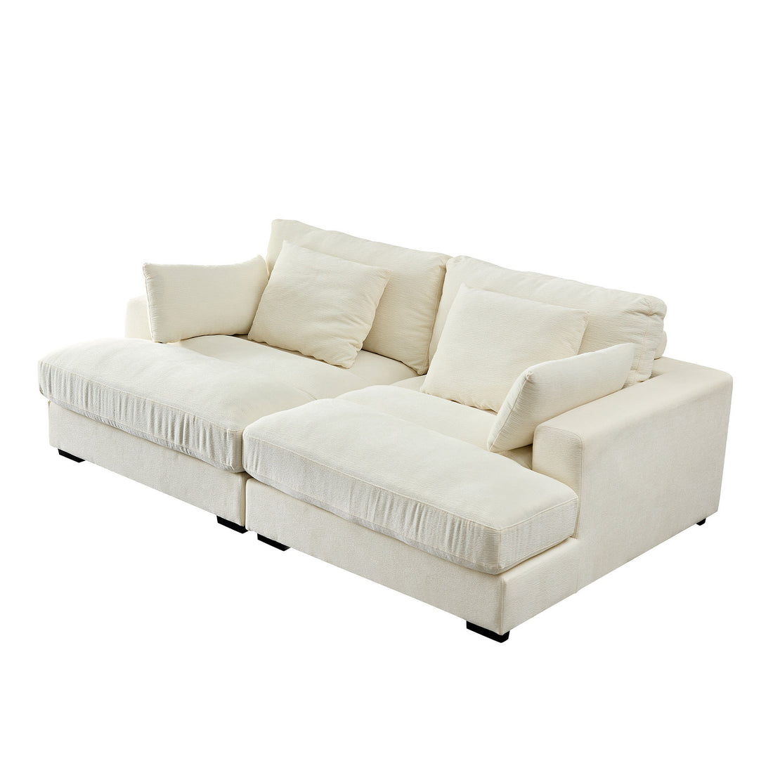 Comfor Daybed With Over Wide Sofa Bed,Modern Design Fabric Beanbag With Arms,Beige Beige Fabric 2 Seat