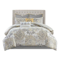 8 Piece Cotton Floral Printed Reversible Comforter Set Yellow King King Yellow Cotton