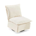 Detachable Off White Chenille Single 360 Swivel Rocking Rocker,360 Swivel Sofa Chair & Single Sofa Lounge, Comfortable Seating For Living Room & Bedroom,Off White Sofa 1Pc Off White Primary Living Space Modern Foam Chenille