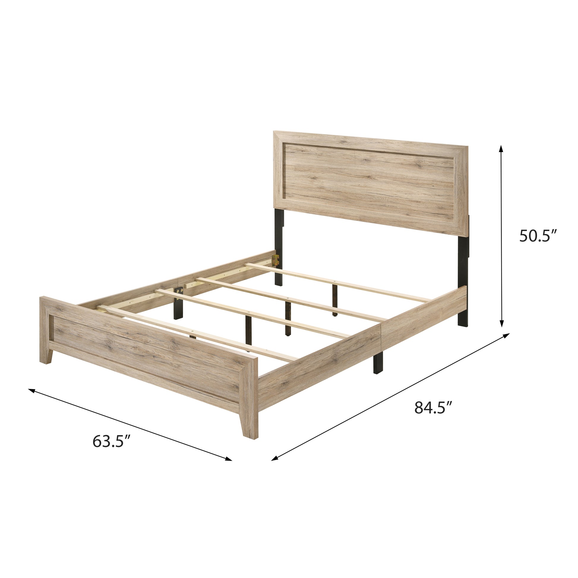 Natural Queen Panel Bed Box Spring Required Queen Natural Bedroom Bed Frame Wood