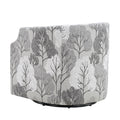 Isabelle Swivel Glider Barrel Chair Gray Floral Gray Foam Fabric