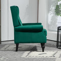 Coolmore Wood Frame Armchair, Modern Accent Chair Lounge Chair With Sturdy Wood Legs For Living Room Bedroom Green Green Primary Living Space Foam Velvet
