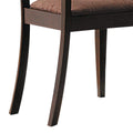 Wood & Fabric Side Chairs With Open Grid Pattern Back, Espresso Brown, Set Of 2 Brown Wood Fabric
