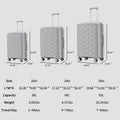 Pp Luggage Sets 3 Piece 20 24 28 , Expandable Carry On Luggage With Tsa Lock Airline Approved, Pp Materials Hard Shell And Lightweight Suitcase With Spinner Wheels Gray Gray Polypropylene