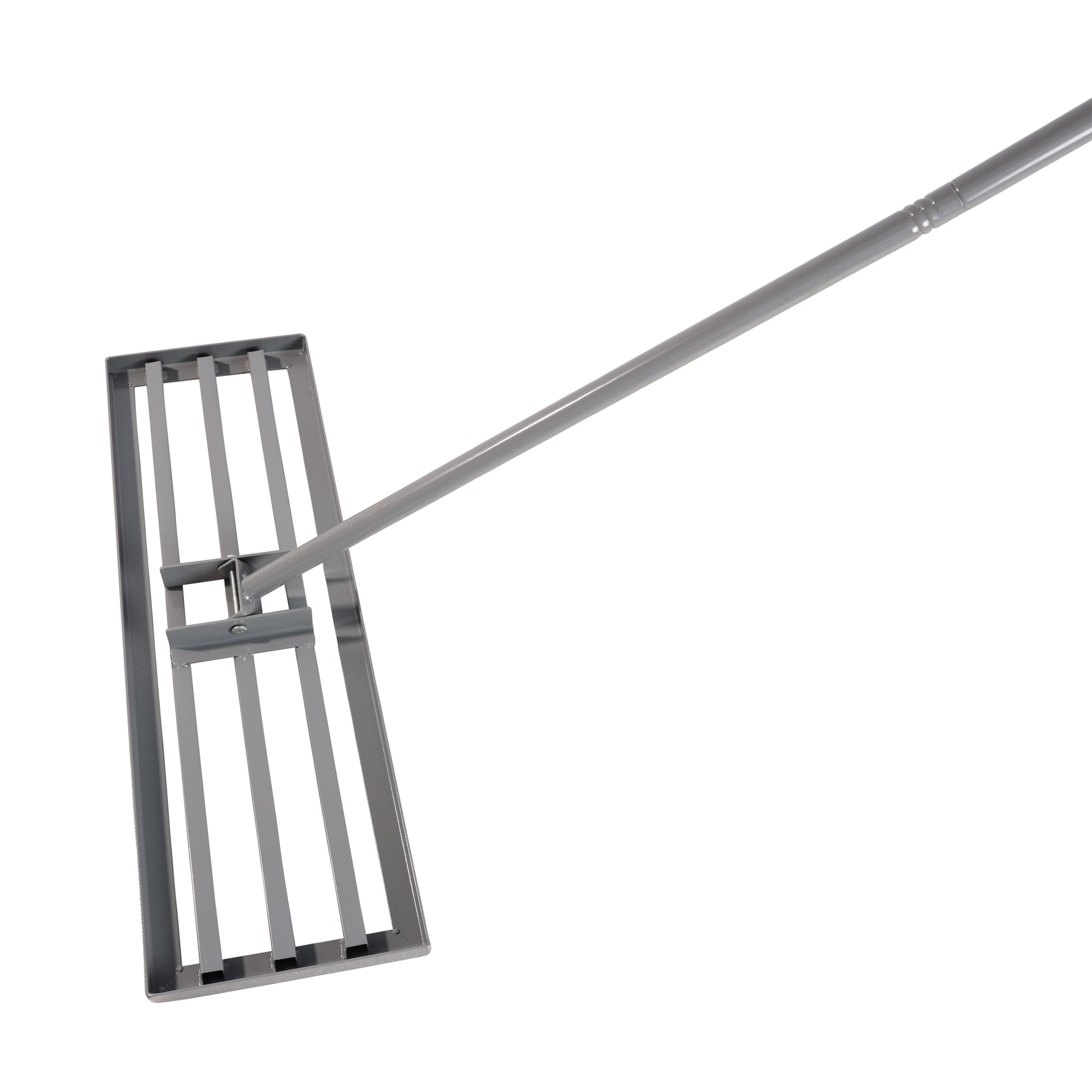 Garden Backyard Farmland Golf Course Compost Sand Leveling With 79.5 Long Handle Heavy Duty Tool Lawn Leveling Rake Grey Iron