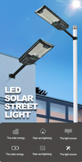Solar Street Lights Outdoor, Parking Lot Lights With 66Pcs Led Beadsip65 Waterproof Solar Flood Lights, Dusk To Dawn Solar Lights For Garden, Street Side Road,Courtyard Villa,City Square Black White Modern,Sporty,Vintage Metal