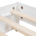 Queen Size Wooden Rattan Platform Bed, With 2 Big Drawers, T Size Trundle, White Queen White Plywood