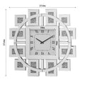 Wall Clock In Mirrored & Faux Gemstones Silver American Design Acrylic Mdf Glass