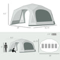 Outsunny 20 Person Camping Tent, Outdoor Cabin Tent Tent With 2 Doors, Screen Room, Family Dome Tent For Hiking, Backpacking, Traveling, Easy Set Up, Cream Cream White Steel