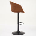 Adjustable Swivel Bar Stools, Mid Century Modern Pu Leather Upholstered Counter Height Bar Stool, Kitchen Island Barstools With Minimalism Style, 1 Chair 1Carton,Brown Brown Pu Mid Century Modern,Minimalist Bar Stools 1 Foam Pu Leather