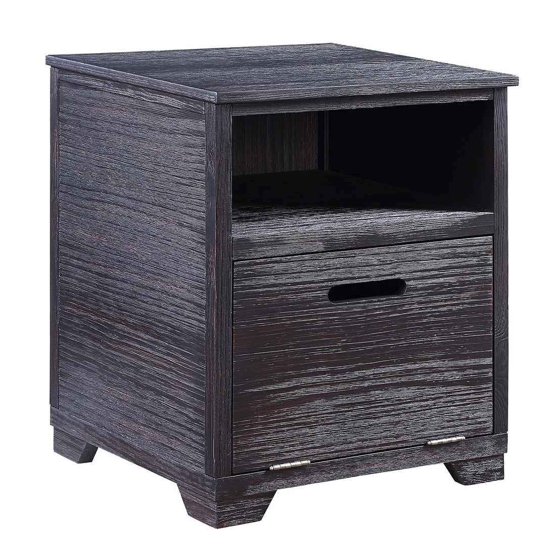 Antique Black End Table With Drop Down Door Antique Black Wood