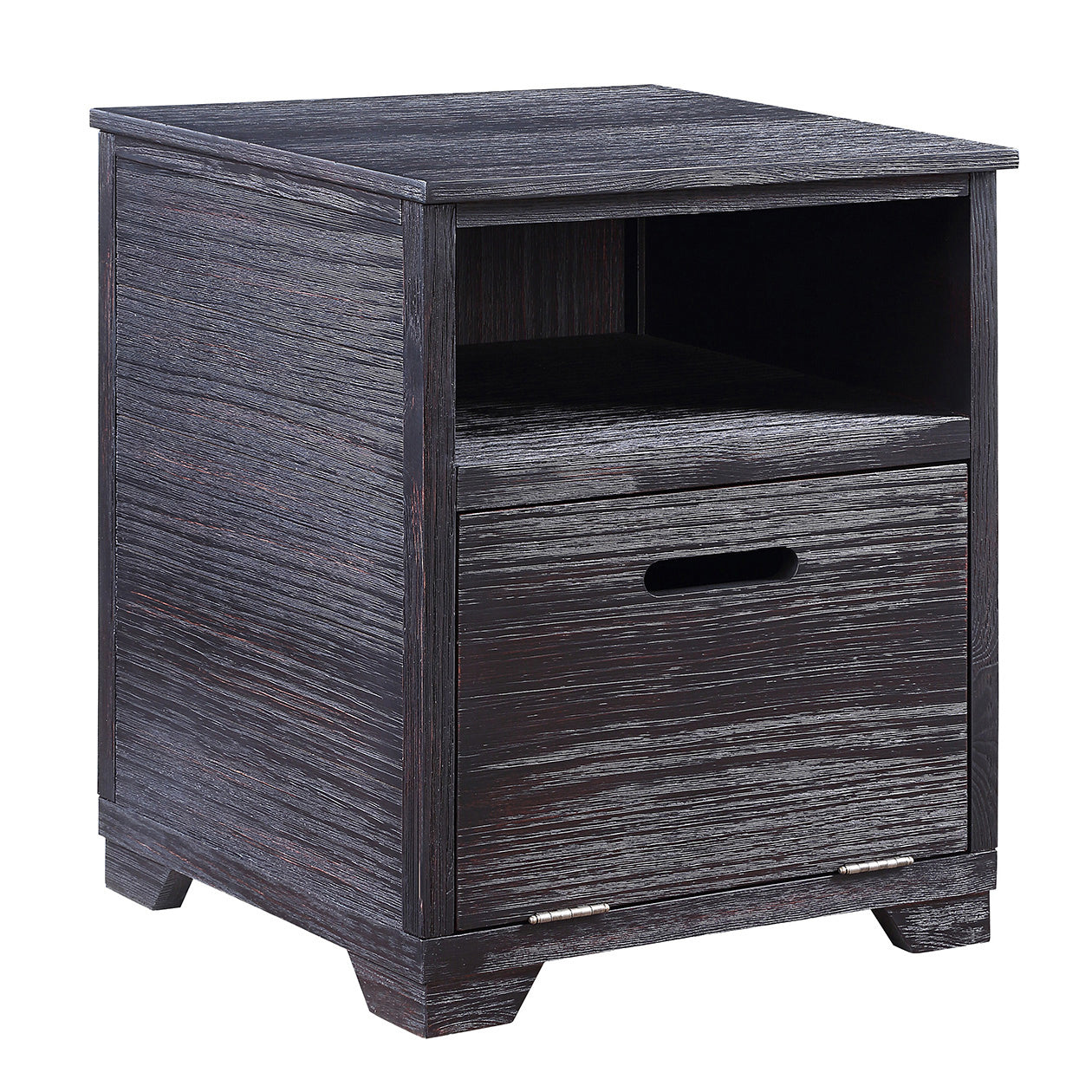 Antique Black End Table With Drop Down Door Antique Black Wood