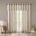 Fretwork Print Grommet Top Window Valance Beige Grey 50X18