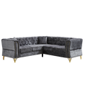 81.5 Inch Chenille Corner Sofal Shaped Sectional Couch, 5 Seater Corner Sofas With 3 Cushions For Living Room, Bedroom, Apartment, Office Grey Foam Chenille 5 Seat
