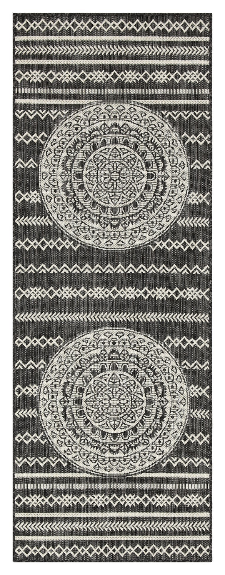 Sunshine Gc Har2017 Anthracite 5 Ft. 3 In. X 7 Ft. 3 In. Indoor Outdoor Area Rug Anthracite Polyester Polypropylene