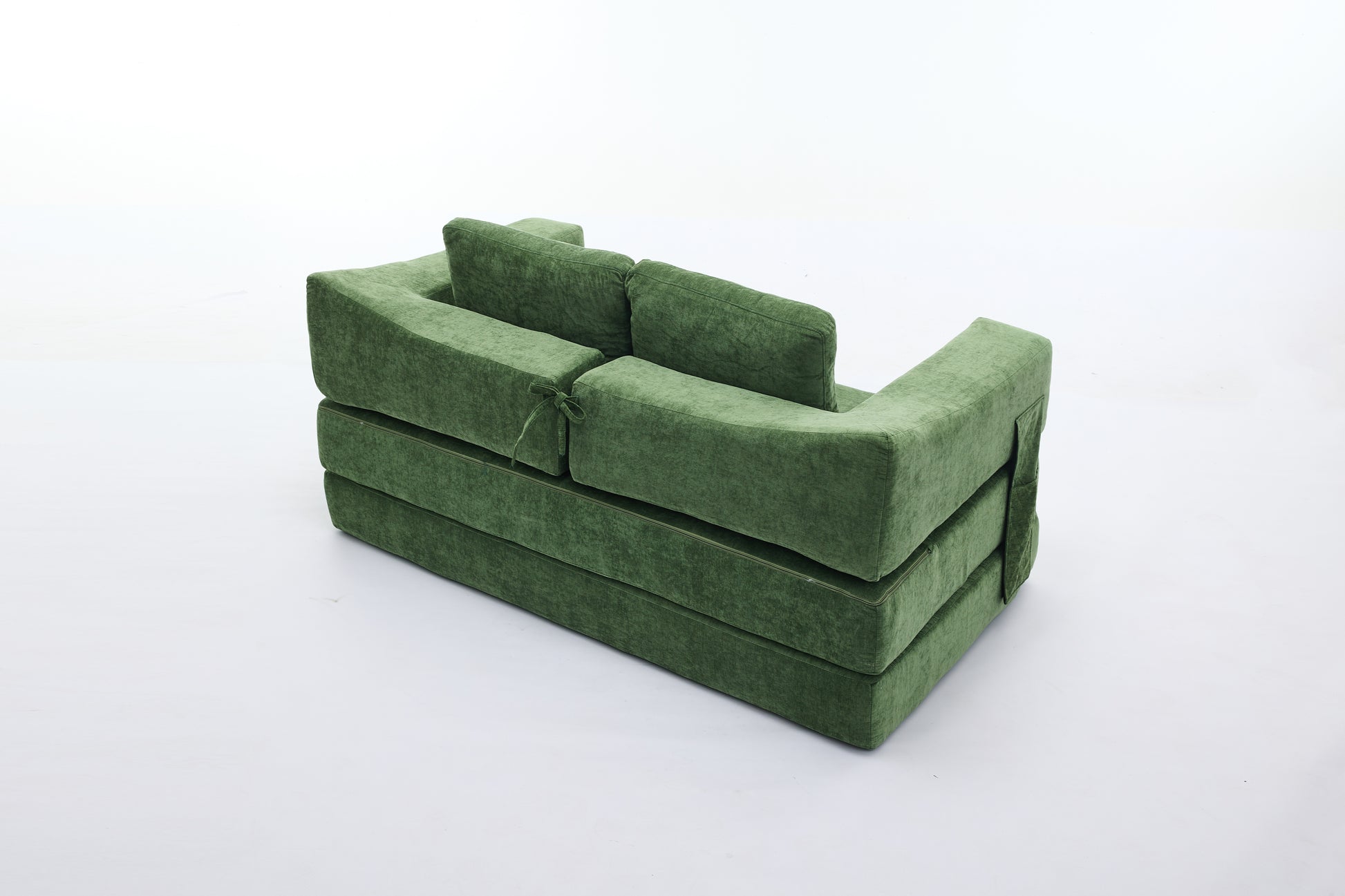 Modern Minimalist Sofa, Fold Out Sofa Bed, Convertible Chair Floor Couch & Sleeping Mattress For Living Room, Bedroom, Apartment, Removable Backrest, Green Green Chenille Soft Vintage Chenille 2 Seat