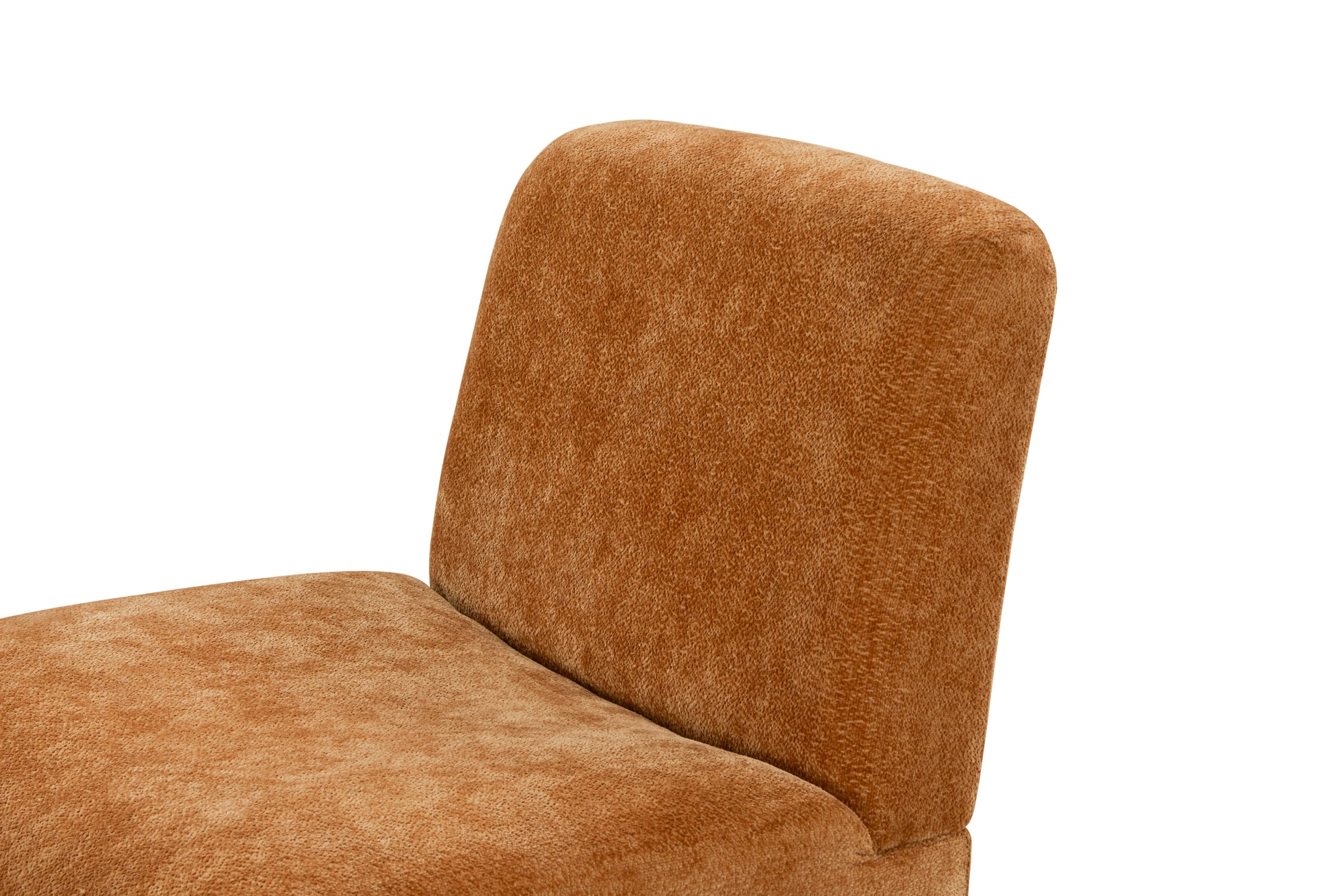 Comfy Accent Chair, Upholstered Slipper Chair, Armless Chair With Wood Legs And Soft Fabric For Living Room, Bedroom, Orange Orange Foam Wood Fabric
