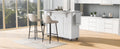 K&K 53.2'' Kitchen Island With Drop Leaf, Kitchen Storage Cart With Spice Rack, Towel Rack And 2 Drawers, Rolling Kitchen Island On Wheels With Adjustable Shelves For Kitchen, Dining Room, White White Brown Kitchen Artsy,Casual,Classic,Minimalist,Modern