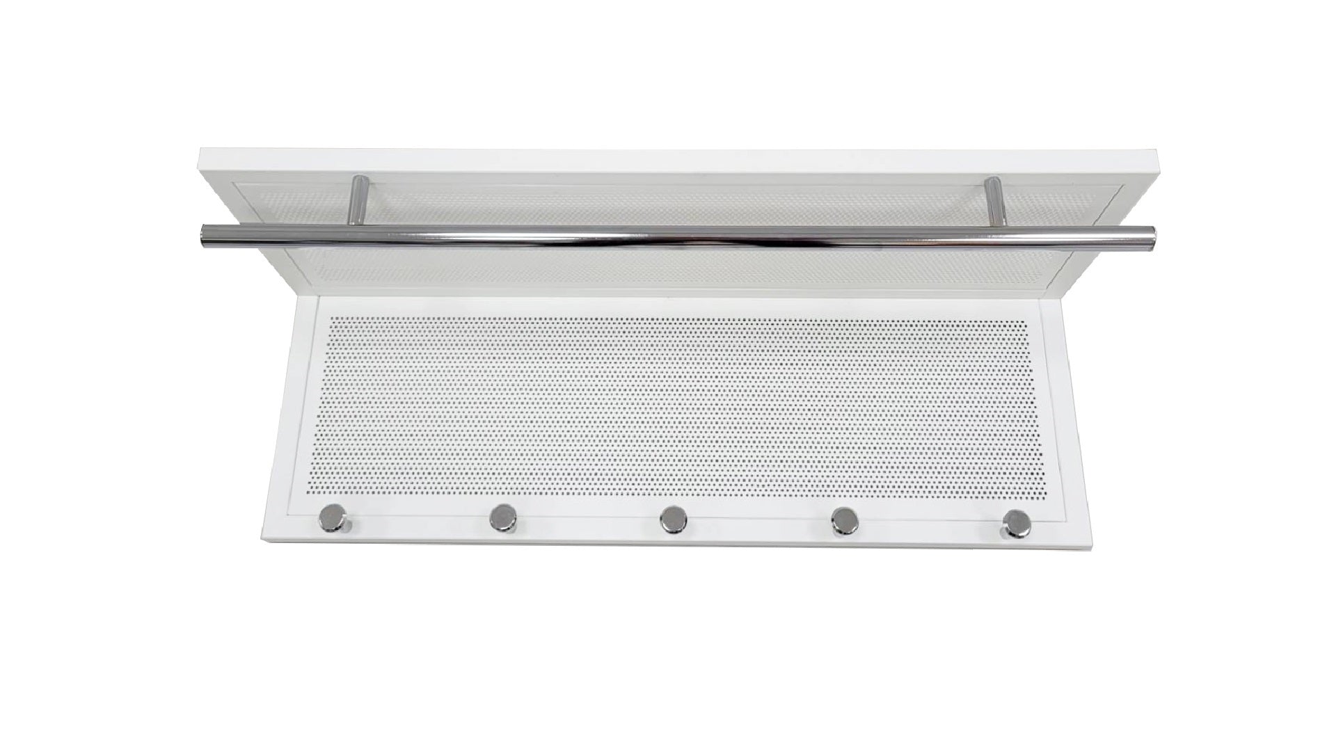 Esyspot Metal Powder Coating Hook Wall Mounted With Shelf In White White Bedroom Contemporary Chrome Metal