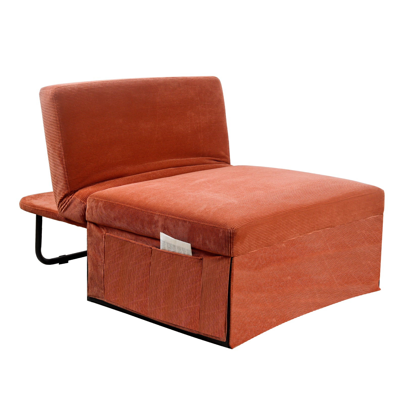 Modern Corduroy Sofa Bed,Couch Chair,Sleeper Bed,Small Lounge Sofa W Reclining Backrest,Furniture For Living Room,Bedroom,4 In 1 Convertible Sleeper Sofa Bed, Red Brown Full Brown Corduroy