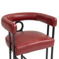 Coolmore Bar Stools Set Of 2, Modern Bar Stool With Back, Black Metal Frames, Upholstered Bar Stools For Kitchen Island, Pub, Club Wine Red Pu Wine Red Dining Room Foam Pu Leather