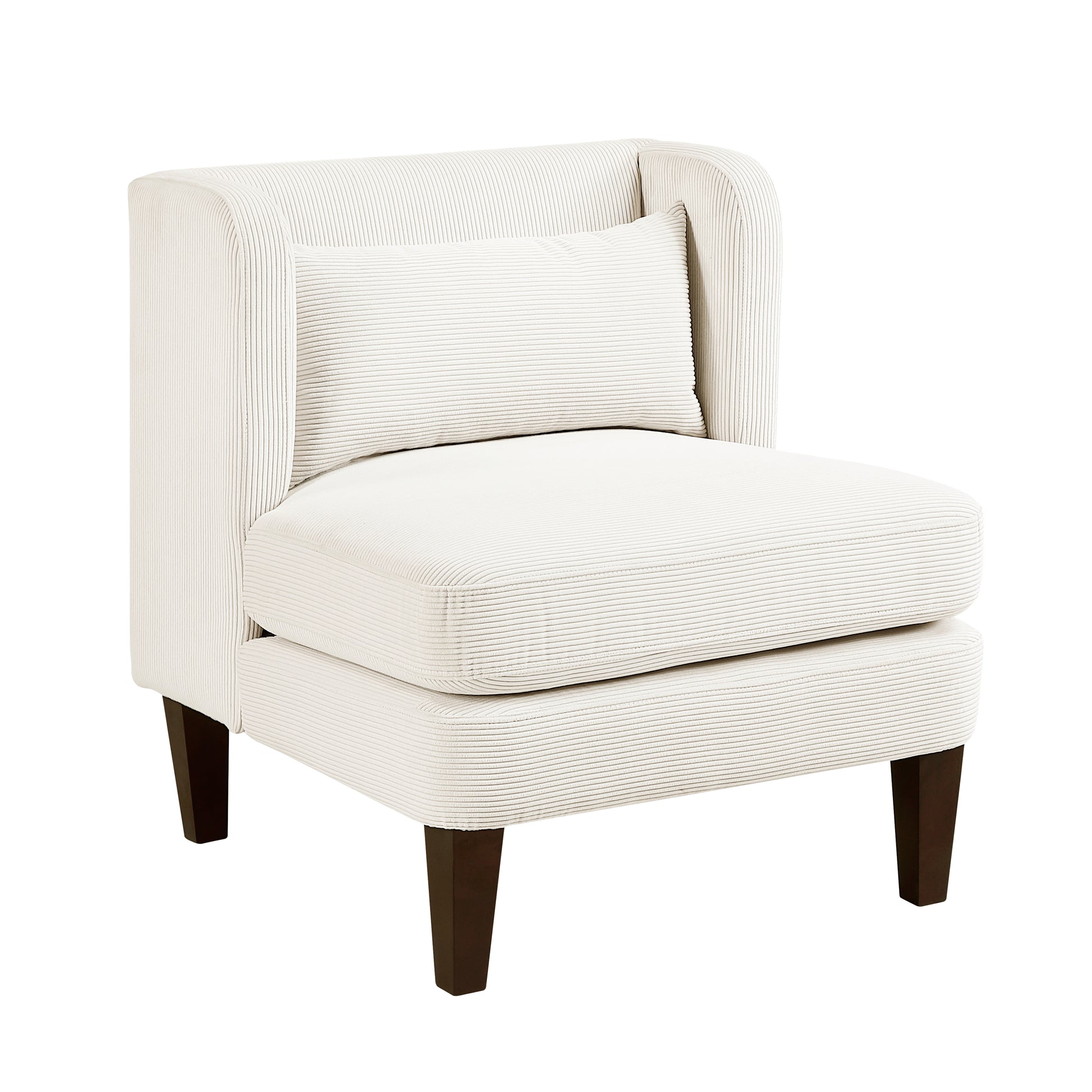 Modern Beige Accent Chair Cushion Seat Corduroy Fabric Upholstery Pillow Living Room Furniture 1Pc Beige Primary Living Space Modern Plywood