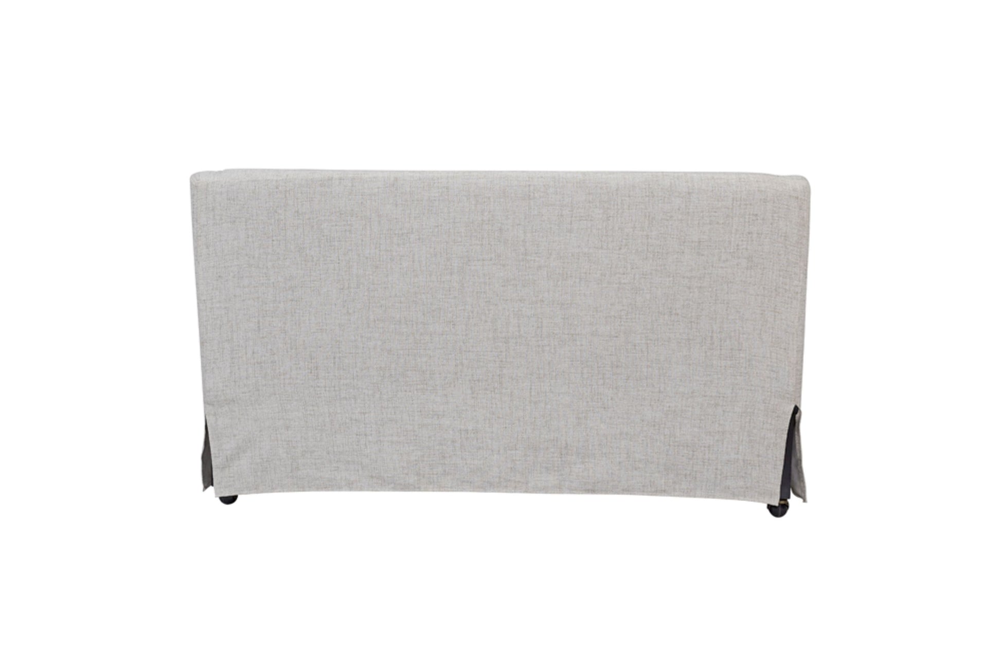 Slip Covered Settee With Casters Beige Upholstered