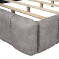 Queen Size Upholstered Platform Bed With Thick Fabric, Polyester, Gray Queen Gray Polyester