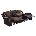 Modern Luxury Living Room Sofa Set 2Pc Reclining Sofa Loveseat Formal Furniture Premium Faux Leather Upholstery Comfortable Two Tone Brown Finish Dark Brown,Light Brown Faux Leather Wood Primary Living Space Luxury,Modern Plywood,Solid Wood 5 Seat