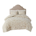 Tufted Cotton Chenille Medallion Comforter Set Taupe King Cal King King Taupe Polyester