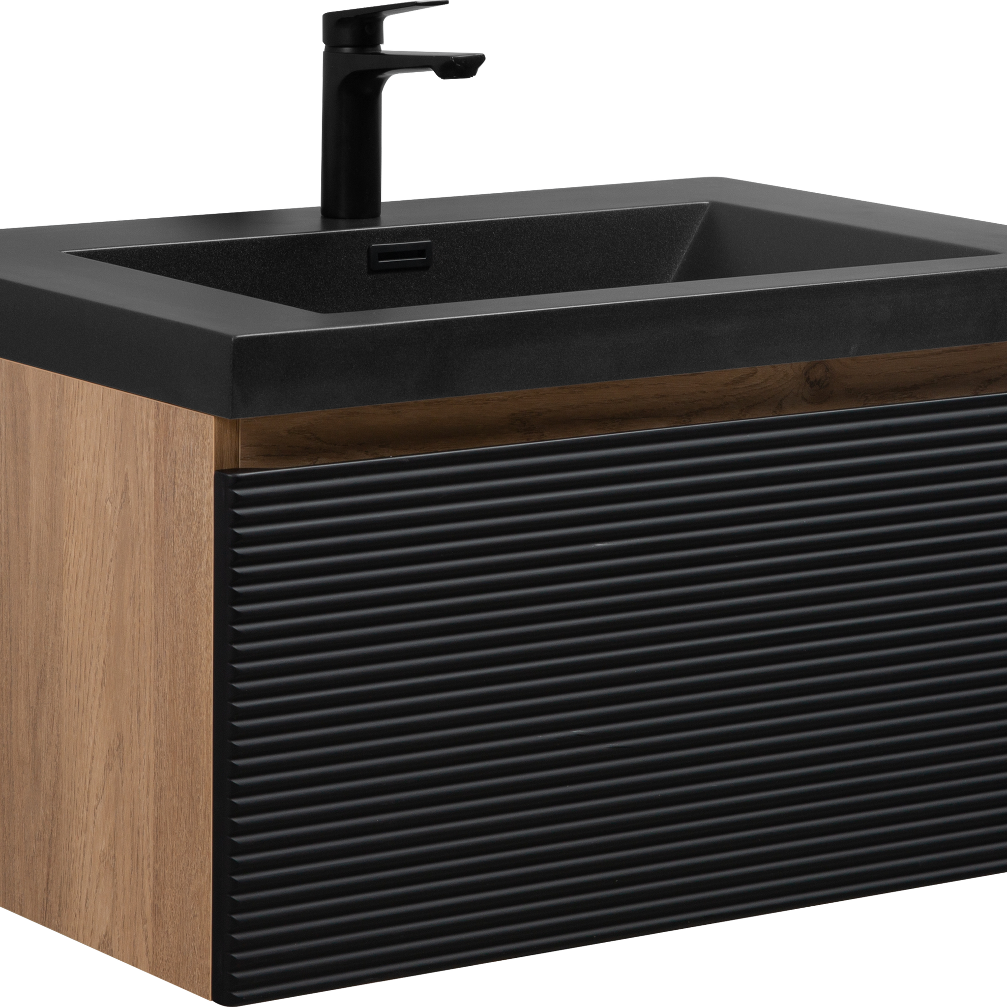 30" Floating Bathroom Vanity With Sink, Modern Wall Mounted Bathroom Storage Vanity Cabinet With Countertop And Soft Close Drawers, Ink Black Cruis 30 Black Wood