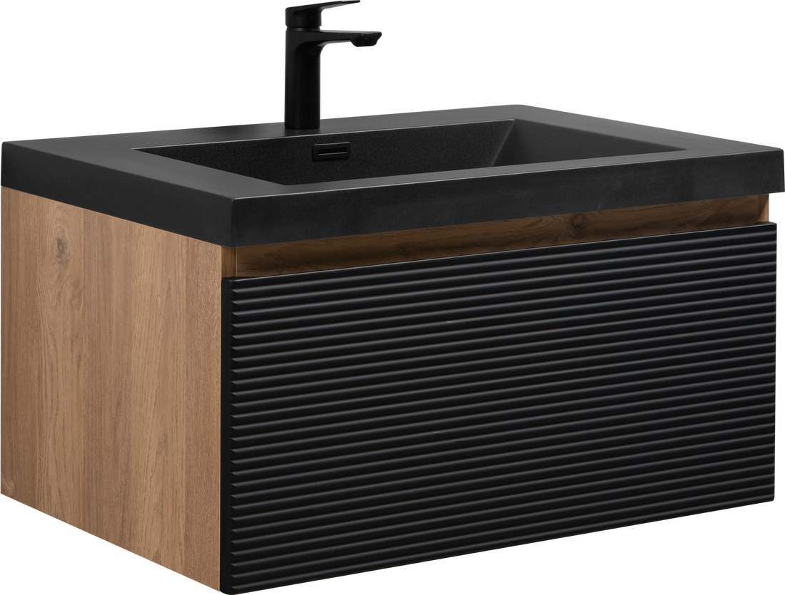 30" Floating Bathroom Vanity With Sink, Modern Wall Mounted Bathroom Storage Vanity Cabinet With Countertop And Soft Close Drawers, Ink Black Cruis 30 Black Wood