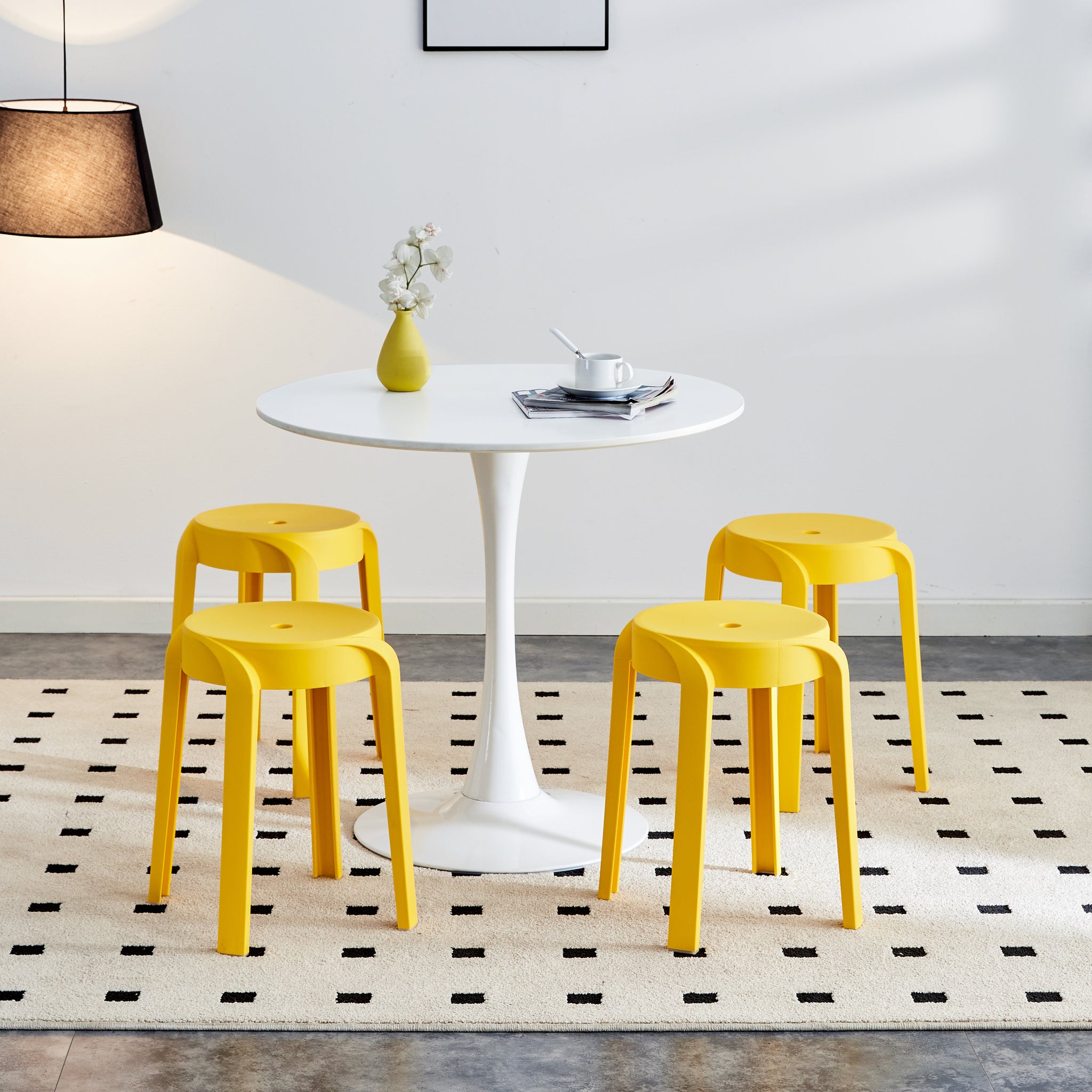 6 Pack Stackable Classroom Stools Plastic Stools Nesting Stools Colorful Round Stools Indoor Outdoor Flexible Seating Decorative Stools Chairs For Home Office School Classroom Mustard Mustard Plastic