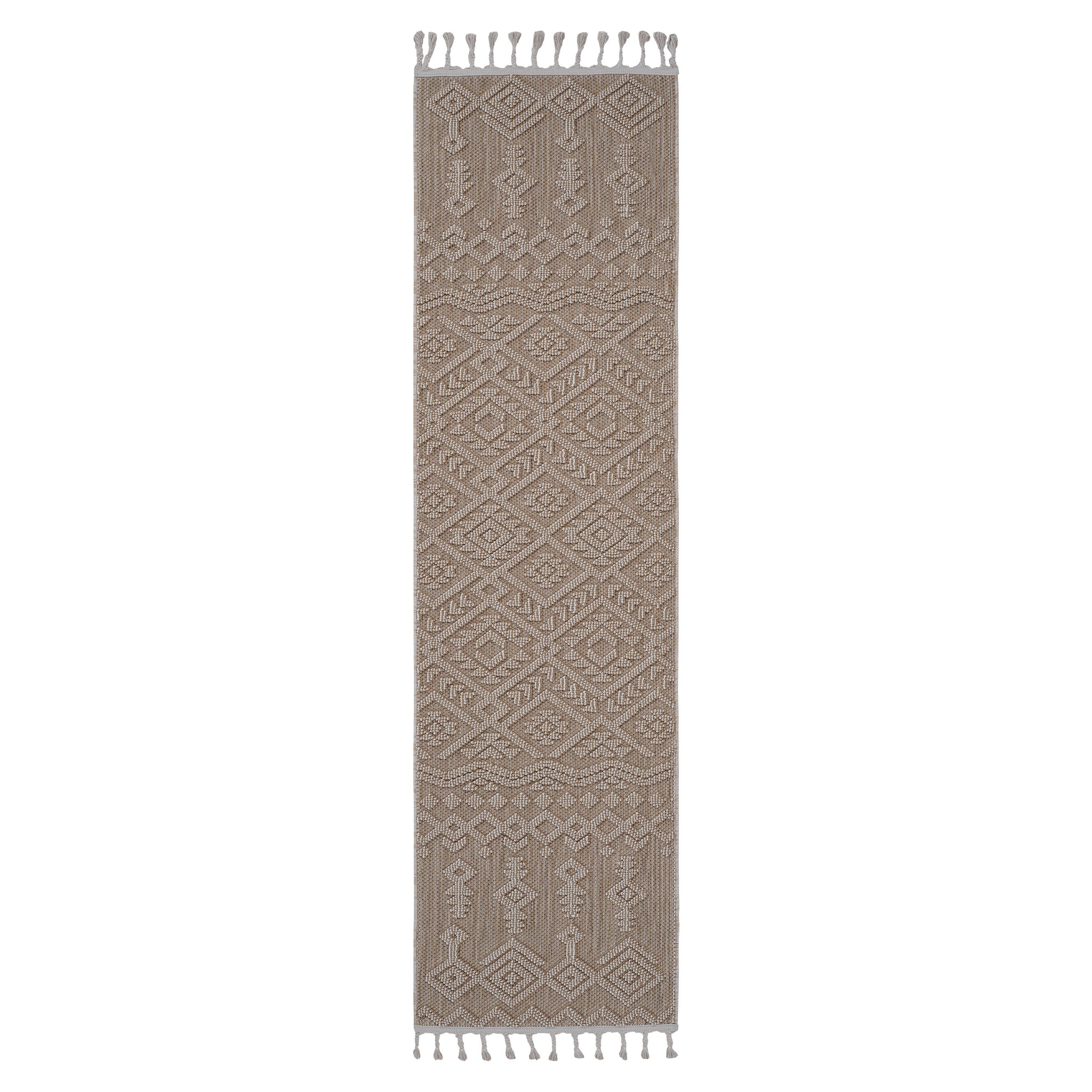 Naar Guros Collection 2X8 Natural Traditional Indoor Outdoor Area Rug Natural Polypropylene
