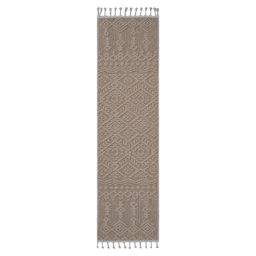 Naar Guros Collection 2X8 Natural Traditional Indoor Outdoor Area Rug Natural Polypropylene