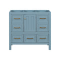36'' Bathroom Vanity Without Sink, Solid Wood Frame Bathroom Storage Cabinet, Freestanding Vanity With 5 Drawers& Soft Closing Doors Not Include Basin Sink Blue Bathroom Solid Wood Mdf