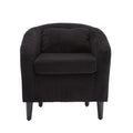 Coolmore Living Room Accent Barrel Chair, Century Modern Style Decorative Chair, Armchair For Living Room With Thick Cushions And Pillows, Comfy Single Sofa Chair, Chair With Wooden Legs,Black Black Corduroy