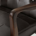 Club Chair, Mid Century Modern Faux Leather Club Chair With Wood Frame Brown Pu