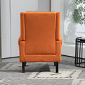Coolmore Wood Frame Armchair, Modern Accent Chair Lounge Chair With Sturdy Wood Legs For Living Room Bedroom Orange Orange Foam Velvet