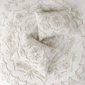 3 Piece Tufted Cotton Chenille Coverlet Set Ivory Taupe Full Queen Ivory Taupe Cotton