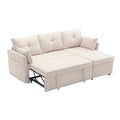United We Win Furniture, Modular L Shaped Sofa, Modular Long Sofa With Reversible Chaise Lounge, Sofa Bed, Sleeper Sofa, Modular Sofa Combination With Storage Seats. Beige Chenille 3 Seat