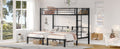 Twin Over Twin & Twin Bunk Beds For 3, Twin Xl Over Twin & Twin Bunk Bed Metal Triple Bunk Bed, Black Twin Black Metal