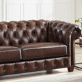 Versailles Leather Sofa Caramel Down Filling Genuine Leather 2 Seat