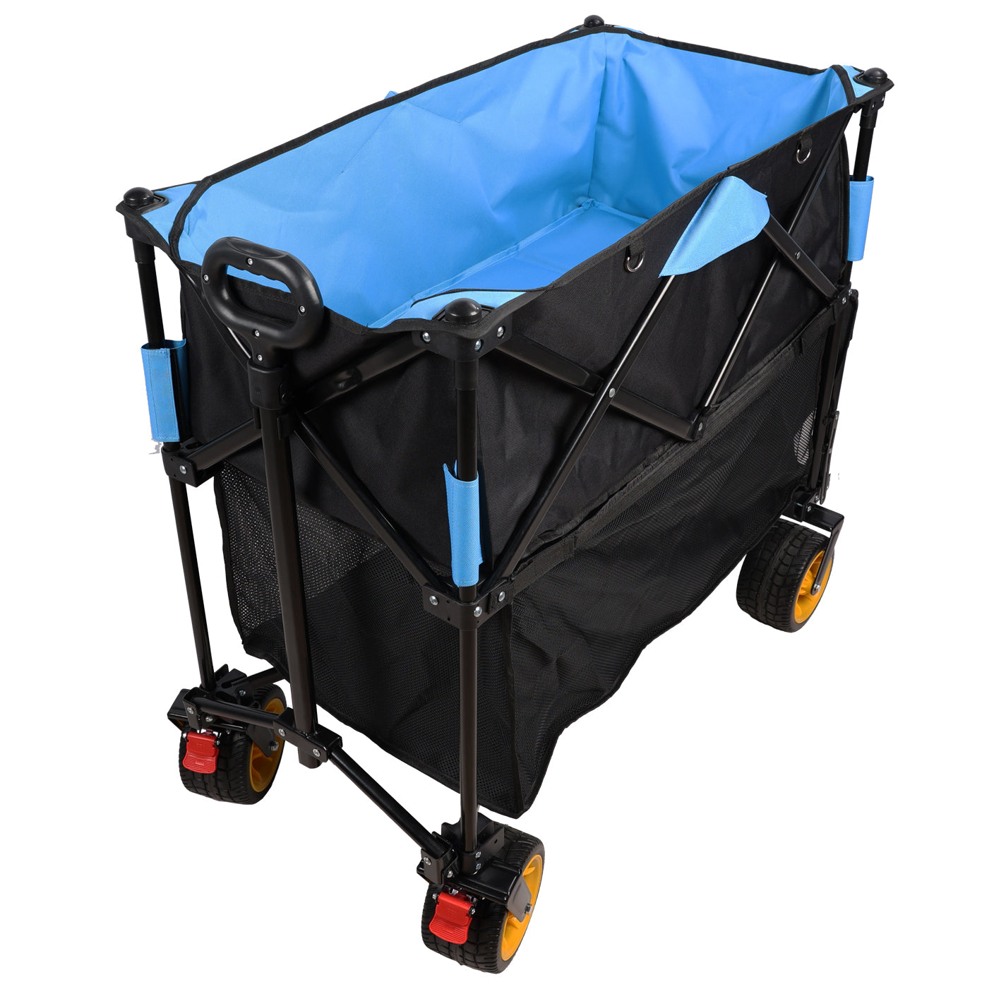 Big Large Capacity Folding Cart Extra Long Extender Wagon Cart Folding Wagon Garden Shopping Beach Cart Black Blue Black Garden & Outdoor Iron,Oxford Fabric