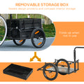 Aosom Bike Cargo Trailer, Bicycle Trailer Wagon Cart With Removable Storage Box, Quick Release 16
