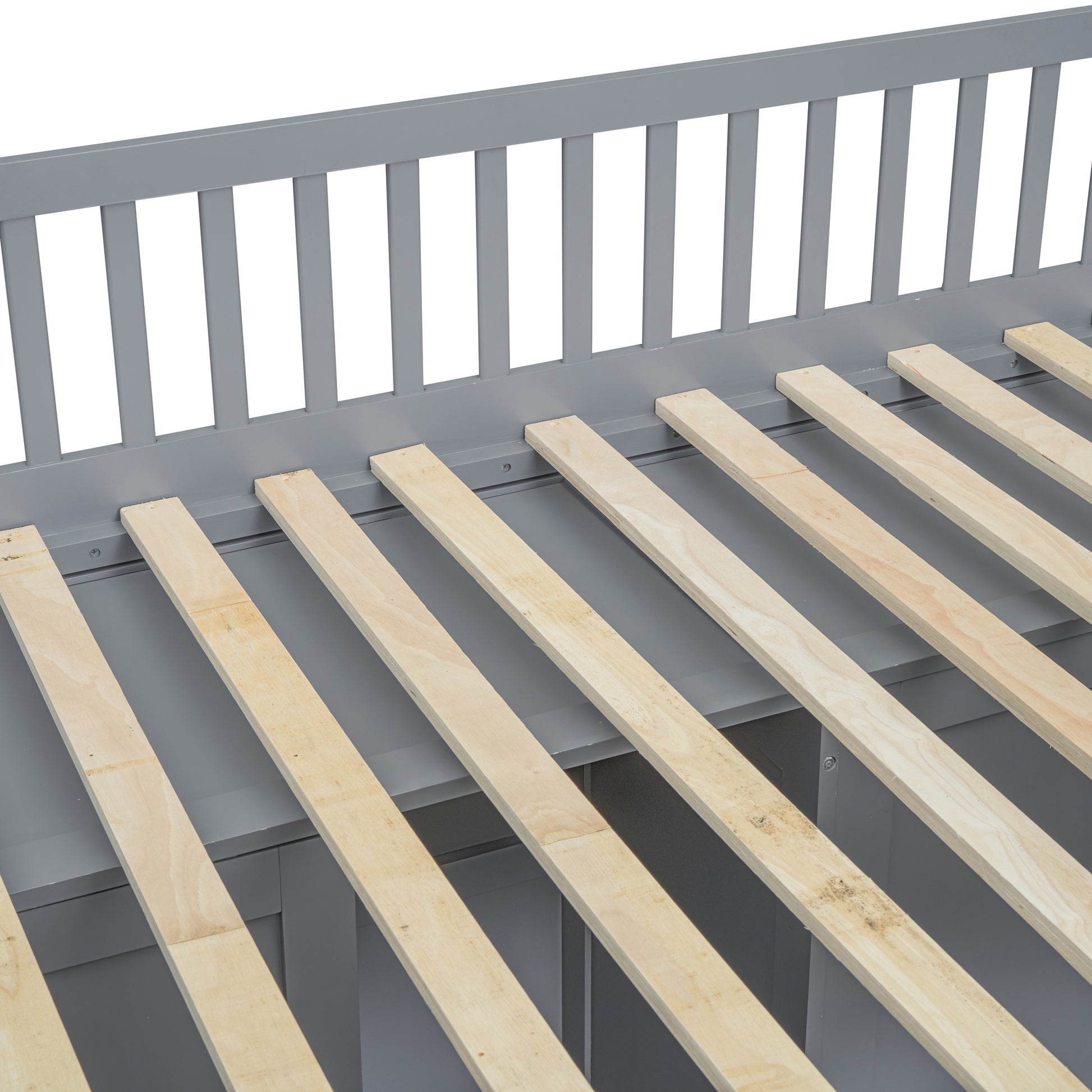 Full Size House Loft Bed With Ladder And Wardrobe Grey Full Grey Solid Wood