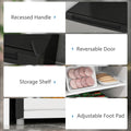 Homcom Upright Freezer, 3.0 Cubic Feet Compact Mini Freezer With Reversible Single Door And Adjustable Thermostat, Small Freezer For Home, Dorm, Apartment, Home Office, Silver Silver Steel