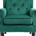 Coolmore Wood Frame Armchair, Modern Accent Chair Lounge Chair With Sturdy Wood Legs For Living Room Bedroom Green Green Primary Living Space Foam Velvet